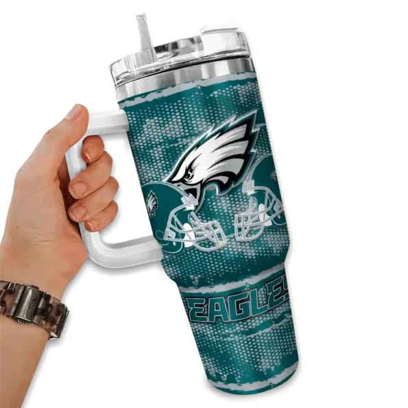 customized philadelphia eagles honey streaks green curved tumbler fashion forward.webp