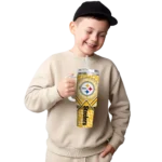 customized pittsburgh steelers chevron angle gold curved tumbler best selling.webp