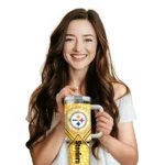 customized pittsburgh steelers chevron angle gold curved tumbler best selling.webp