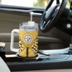 customized pittsburgh steelers chevron angle gold curved tumbler best selling.webp