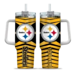 customized pittsburgh steelers chevron layers gold curved tumbler best selling.webp