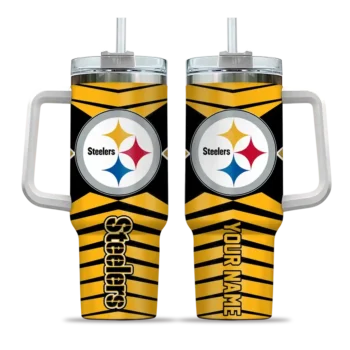 customized pittsburgh steelers chevron layers gold curved tumbler best selling.webp