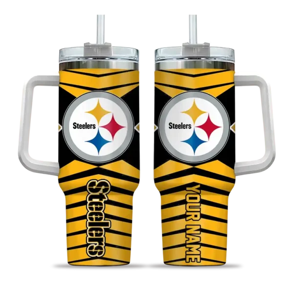 customized pittsburgh steelers chevron layers gold curved tumbler best selling.webp
