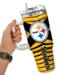 customized pittsburgh steelers chevron layers gold curved tumbler best selling.webp
