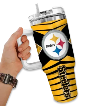 customized pittsburgh steelers chevron layers gold curved tumbler fashion forward.webp