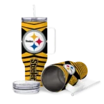 customized pittsburgh steelers chevron layers gold curved tumbler best selling.webp