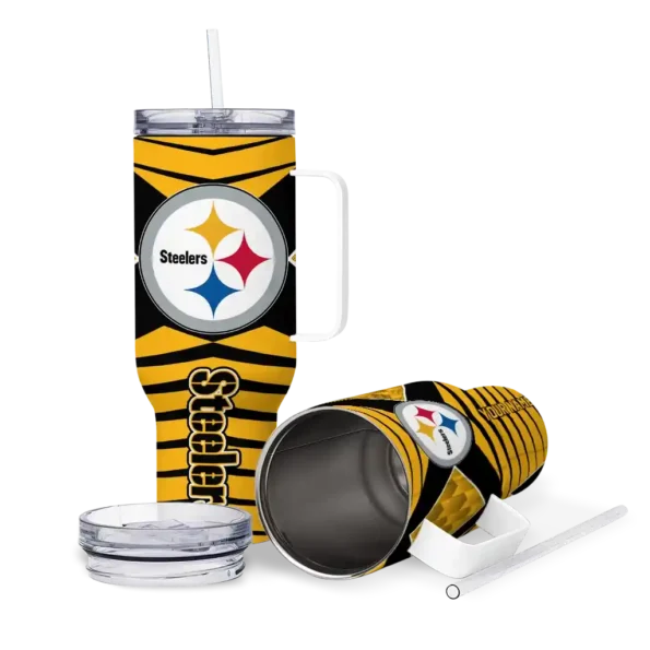 customized pittsburgh steelers chevron layers gold curved tumbler high quality.webp