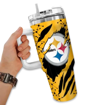 customized pittsburgh steelers claw cut gold black curved tumbler fashion forward.webp