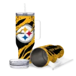 customized pittsburgh steelers claw cut gold black curved tumbler best selling.webp