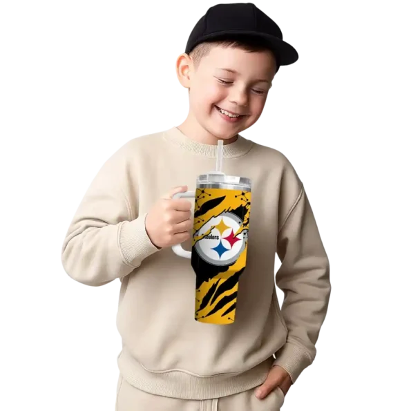 customized pittsburgh steelers claw cut gold black curved tumbler latest model.webp