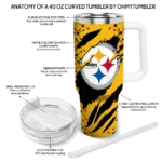 customized pittsburgh steelers claw cut gold black curved tumbler best selling.webp