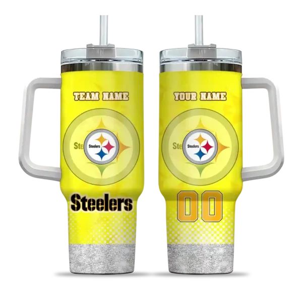 customized pittsburgh steelers geometric prism gold curved tumbler best selling.webp