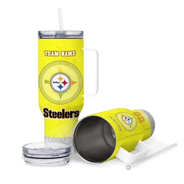 customized pittsburgh steelers geometric prism gold curved tumbler high quality.webp