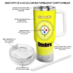 customized pittsburgh steelers geometric prism gold curved tumbler best selling.webp