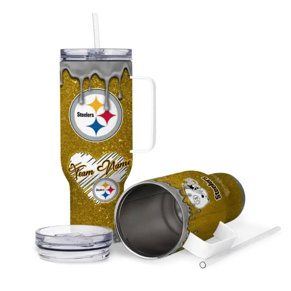 customized pittsburgh steelers heart helmet motif gold curved tumbler high quality.webp
