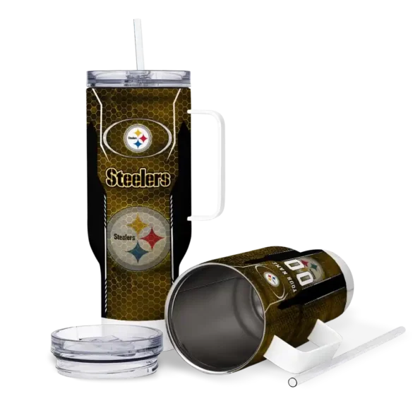 customized pittsburgh steelers hexagon armor gold curved tumbler high quality.webp