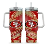 customized san francisco 49ers abstract paths red curved tumbler best selling.webp