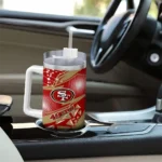 customized san francisco 49ers abstract paths red curved tumbler best selling.webp