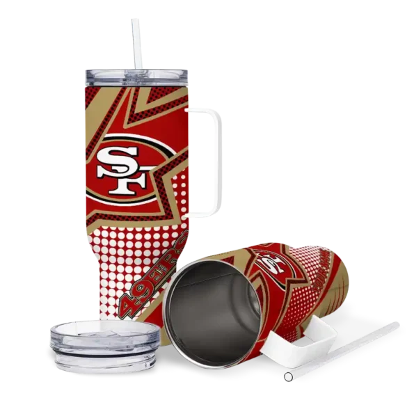 customized san francisco 49ers arrow burst red curved tumbler high quality.webp