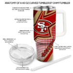 customized san francisco 49ers arrow burst red curved tumbler best selling.webp