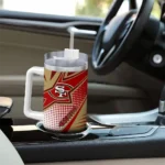 customized san francisco 49ers arrow burst red curved tumbler best selling.webp