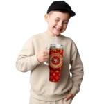 customized san francisco 49ers bullseye drips red curved tumbler best selling.webp