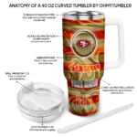 customized san francisco 49ers marbled stripes red curved tumbler best selling.webp