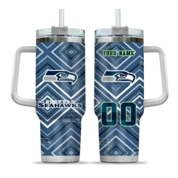 customized seattle seahawks bold diamonds blue curved tumbler best selling.webp