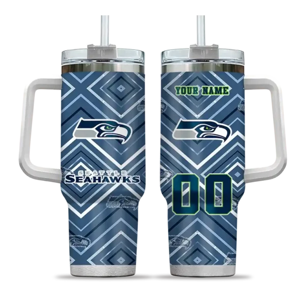 customized seattle seahawks bold diamonds blue curved tumbler best selling.webp
