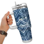 customized seattle seahawks bold diamonds blue curved tumbler best selling.webp