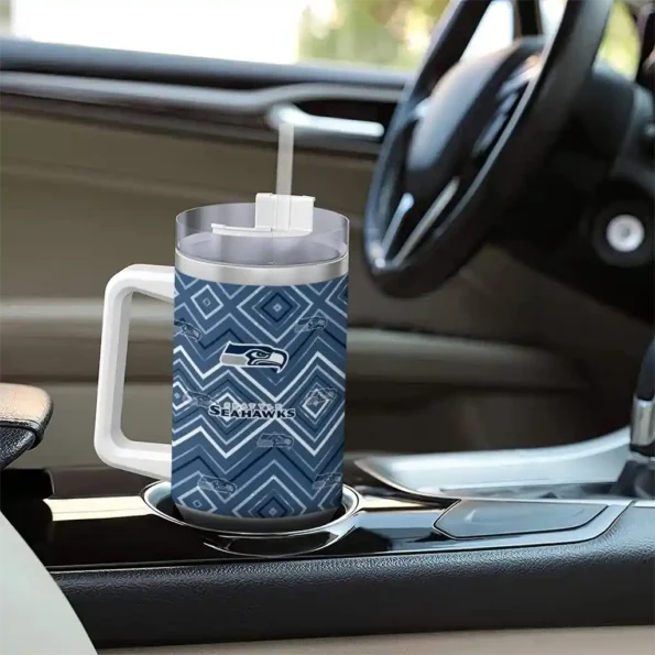 customized seattle seahawks bold diamonds blue curved tumbler trendy.webp