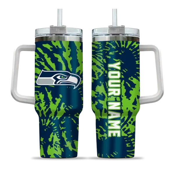 customized seattle seahawks burst swirl blue curved tumbler best selling.webp