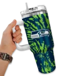 customized seattle seahawks burst swirl blue curved tumbler best selling.webp