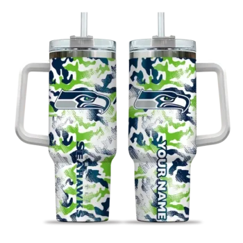 customized seattle seahawks camo mashup blue white curved tumbler best selling.webp