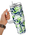 customized seattle seahawks camo mashup blue white curved tumbler best selling.webp
