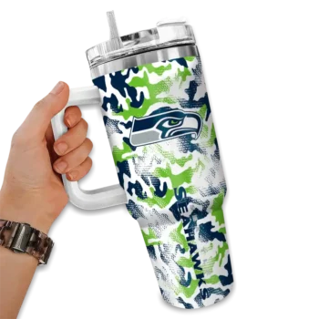 customized seattle seahawks camo mashup blue white curved tumbler fashion forward.webp