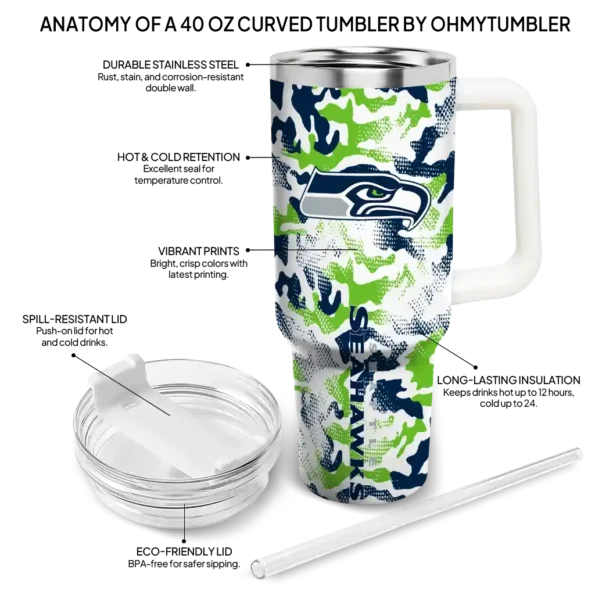 customized seattle seahawks camo mashup blue white curved tumbler new arrival.webp