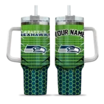 customized seattle seahawks hex texture blue curved tumbler best selling.webp