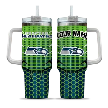 customized seattle seahawks hex texture blue curved tumbler best selling.webp