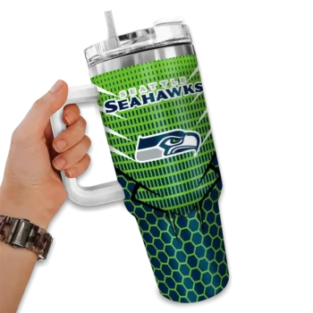 customized seattle seahawks hex texture blue curved tumbler fashion forward.webp