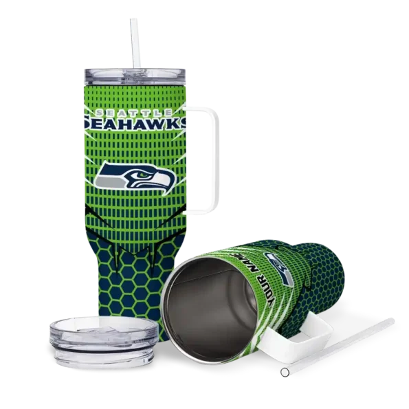 customized seattle seahawks hex texture blue curved tumbler high quality.webp
