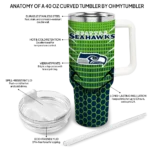 customized seattle seahawks hex texture blue curved tumbler best selling.webp