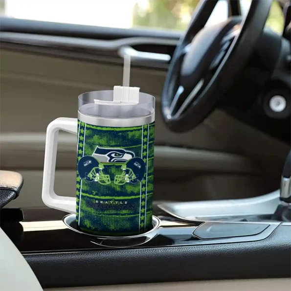 customized seattle seahawks honey streaks blue curved tumbler trendy.webp