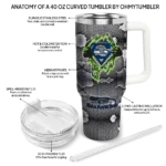 customized seattle seahawks superman shield blue gray curved tumbler best selling.webp