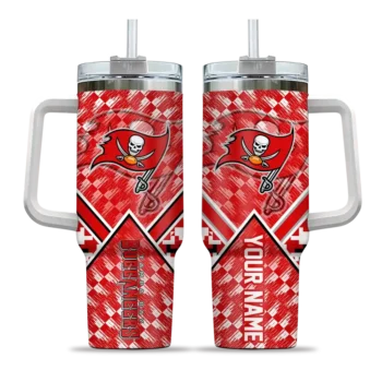 customized tampa bay buccaneers chevron angle red curved tumbler best selling.webp