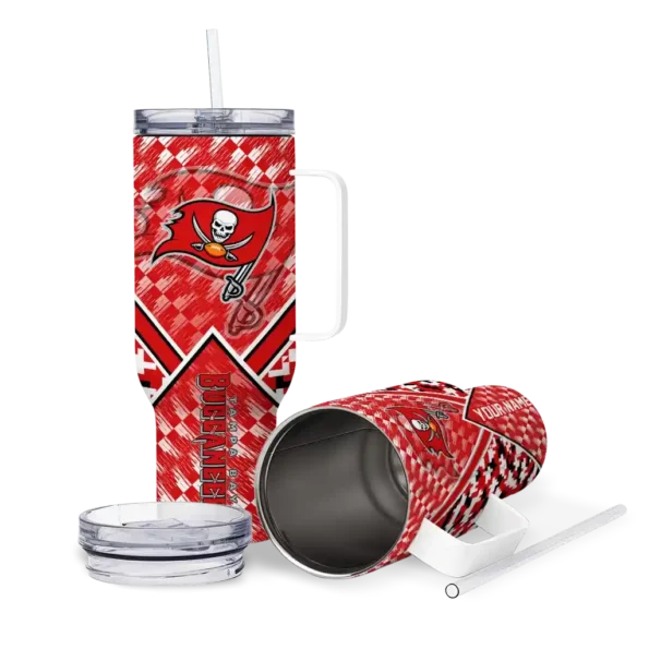 customized tampa bay buccaneers chevron angle red curved tumbler high quality.webp