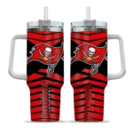 customized tampa bay buccaneers chevron layers red curved tumbler best selling.webp