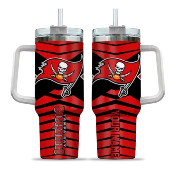 customized tampa bay buccaneers chevron layers red curved tumbler best selling.webp