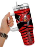 customized tampa bay buccaneers chevron layers red curved tumbler best selling.webp