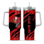 customized tampa bay buccaneers claw cut red black curved tumbler best selling.webp